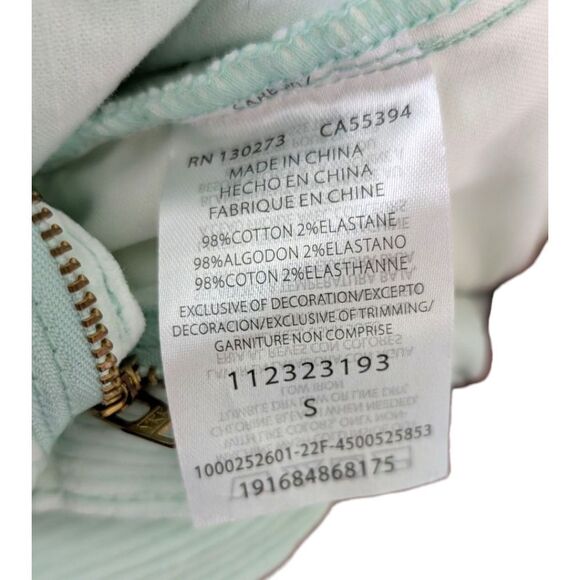 LEE Womens Small Mint Green Corduroy Denim Union All Coverall Jumpsuit Overalls - Picture 7 of 7